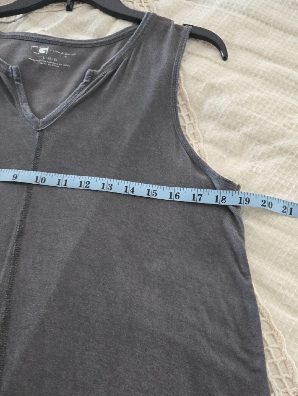 Women’s Charcoal Gray Sleeveless V-Neck Tank Top - Picture 5 of 6